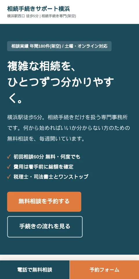 Specializedテンプレートのスマートフォン表示